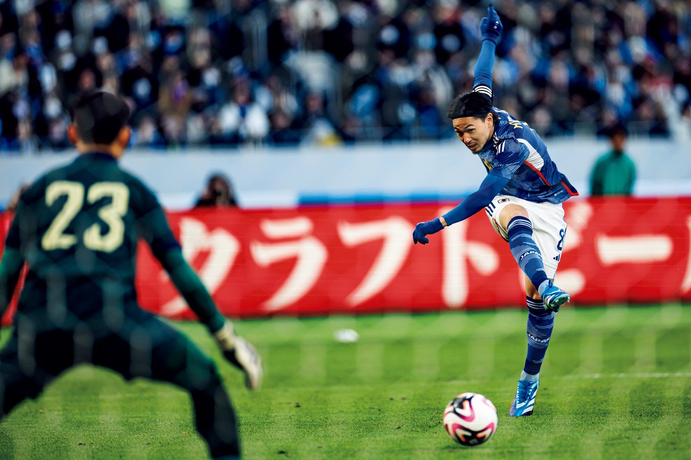 南野拓実／1995年1月16日、大阪府生まれ。2013年セレッソ大阪U-18からトップチーム昇格。'15年ザルツブルク、'20年リバプールなどを経て、'22年モナコに移籍した。日本代表通算52試合18得点（1月12日現在）。174cm、68kg  ©️Kiichi Matsumoto