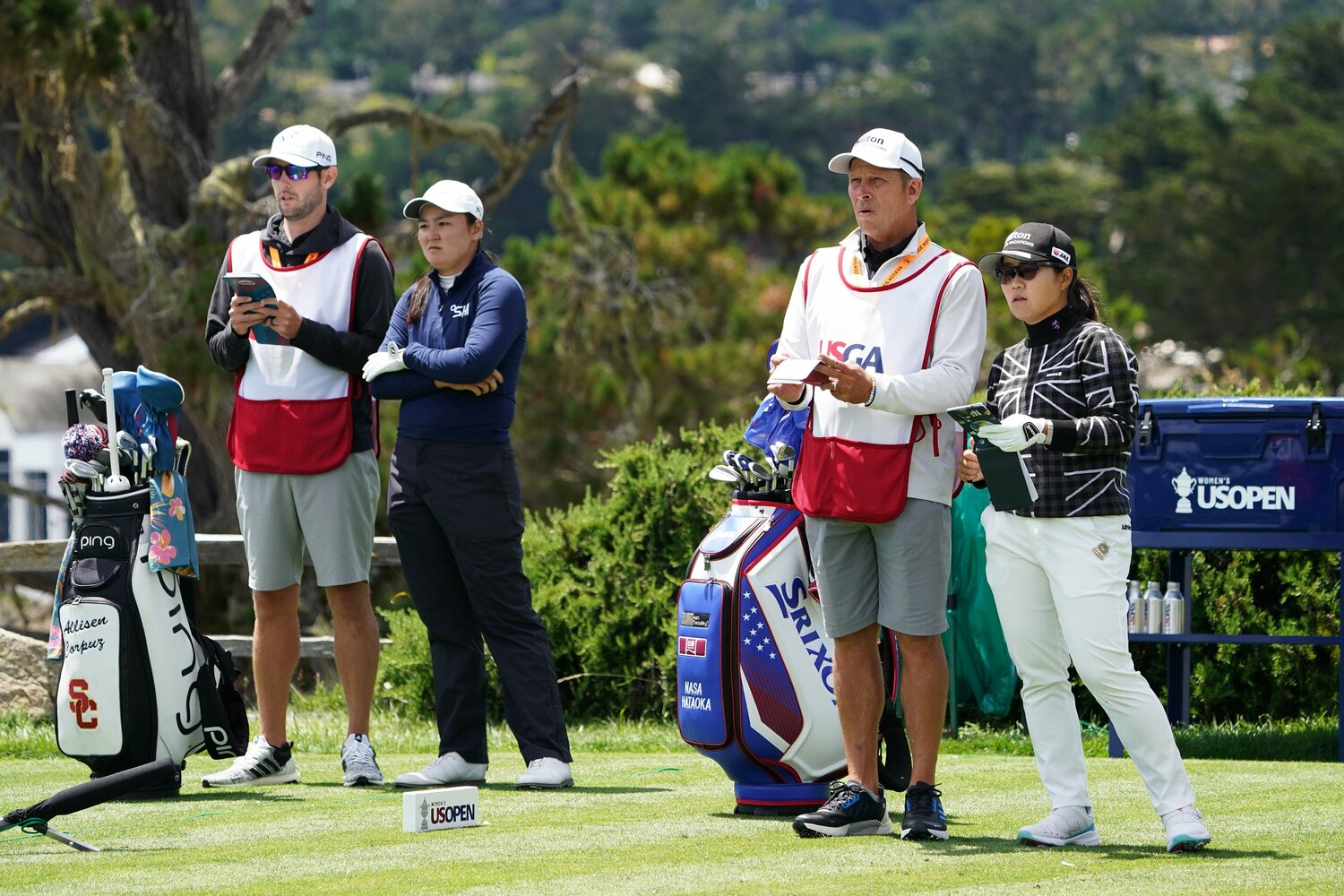 全米女子オープンでは首位で最終日を迎えた畑岡奈紗（右）。左は優勝したアリセン・コープス　©︎Shizuka Minami