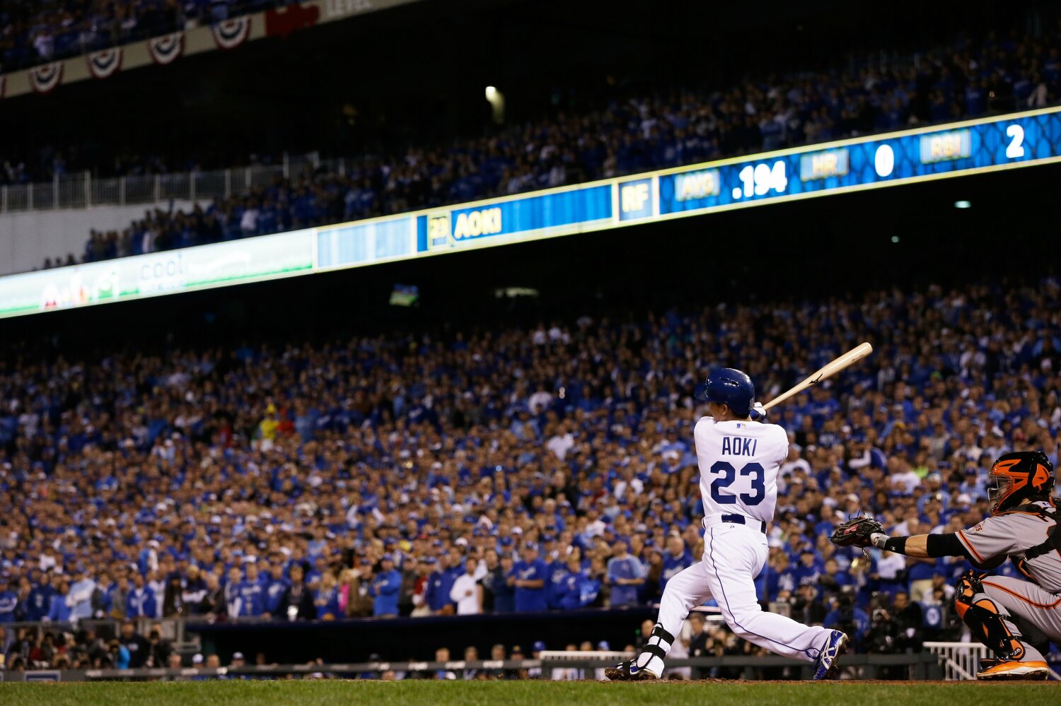 14年ワールドシリーズでの青木　©Getty Images