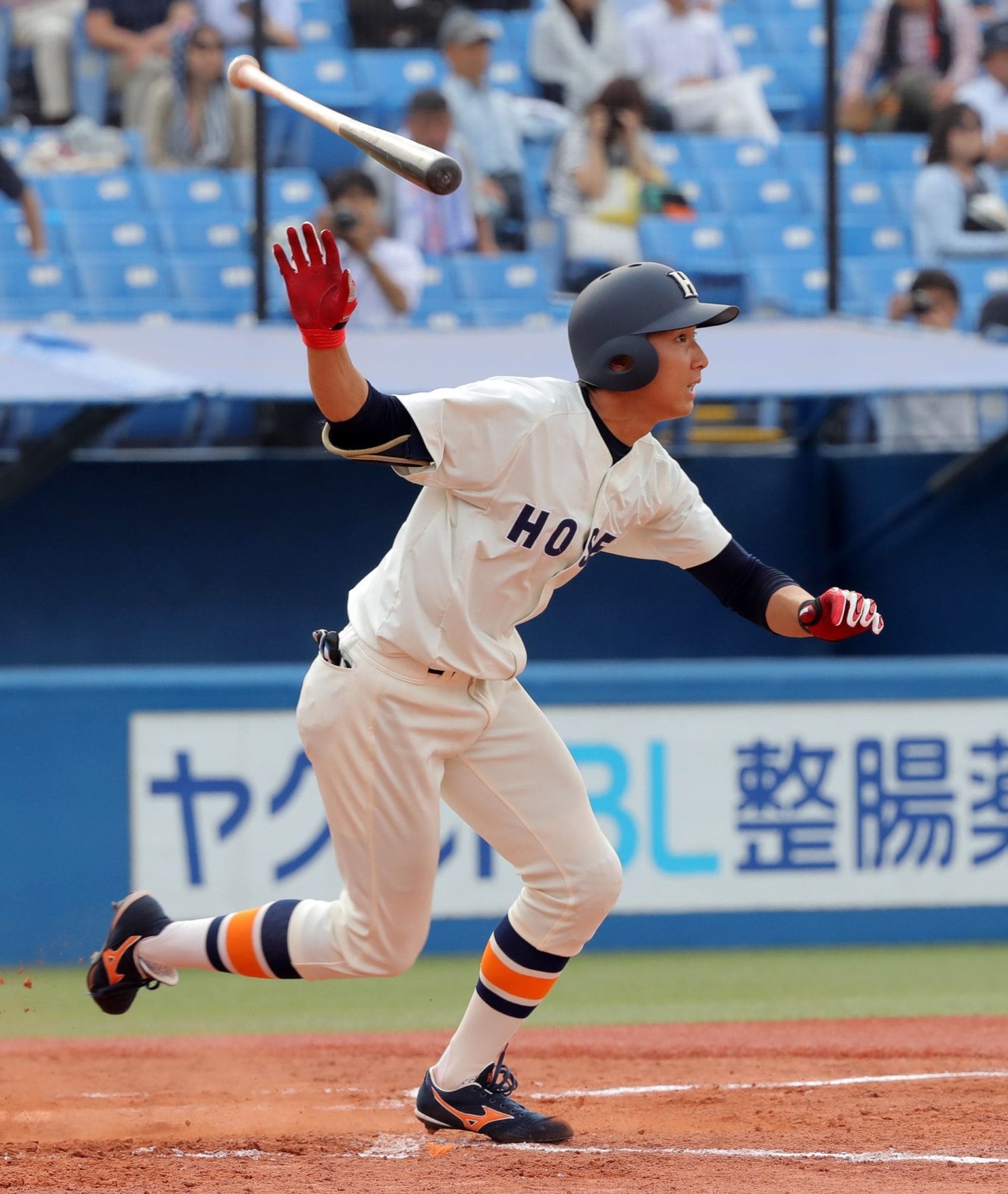 日本新薬・舩曳海中堅手。法政大時代（写真）は4年間レギュラーとしてフル出場したシーズンはなかった　©Sankei Shimbun