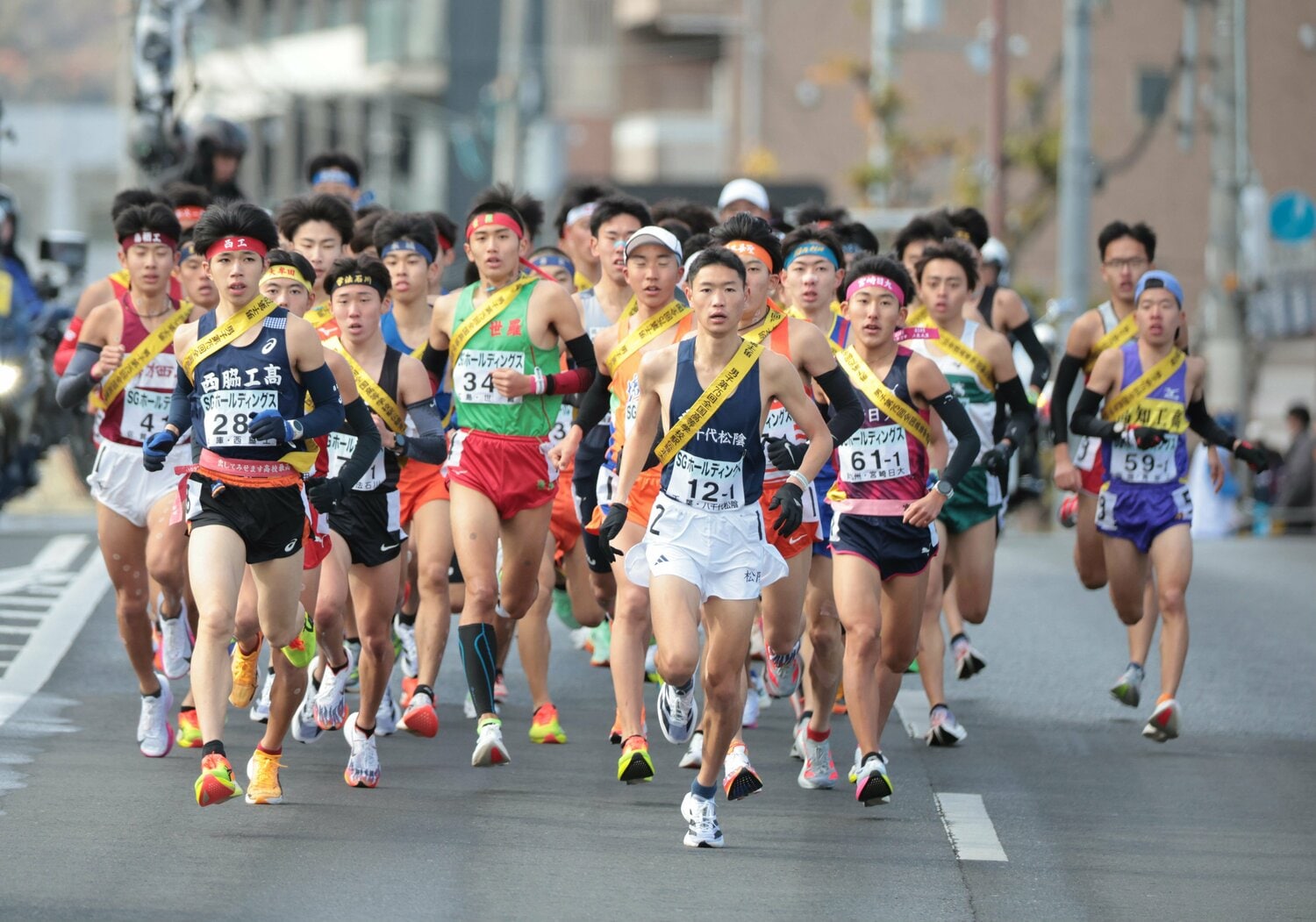 早大に進学した鈴木琉胤（八千代松蔭）が区間賞を獲得した一昨年の都大路では、上野山は同じ1区で32位だった　©JIJI PRESS