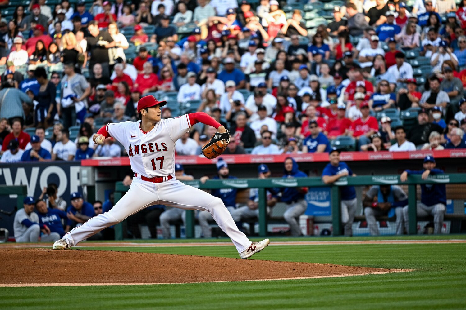 2023年、ドジャース戦での先発登板　©Nanae Suzuki