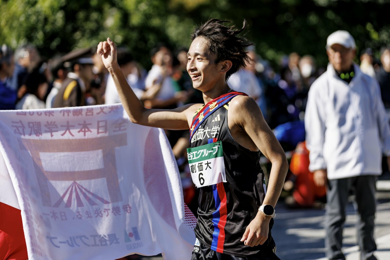 昨年の全日本大学駅伝で、ようやく自分らしい走りができたと話す©️Yuki Suenaga