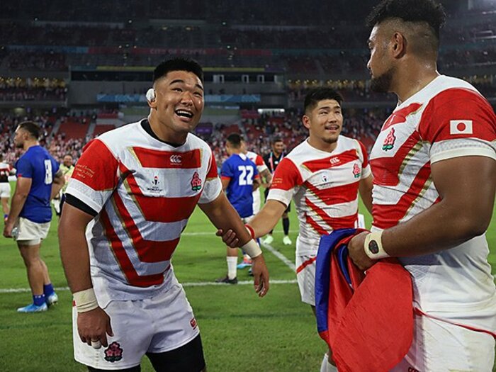 あの熱狂から1年！ 具智元と振り返るラグビーW杯名場面　”ガッツポーズ＆交代”秘話＜Number Web＞ photograph by Naoya Sanuki