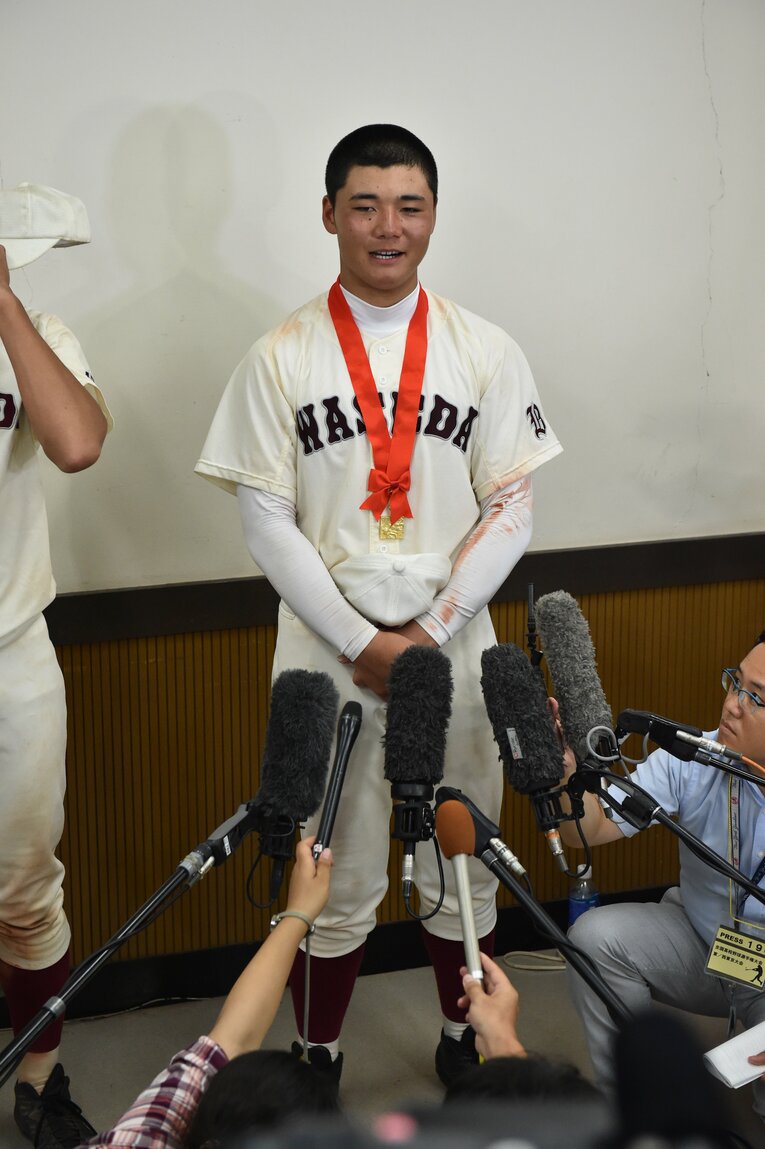 2015年夏の高校野球・西東京都大会決勝　早稲田実業×東海大菅生　１年生の清宮　©︎Hideki Sugiyama