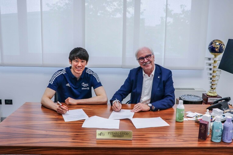 ミラノと契約を更新した石川　©︎Powervolley Milano