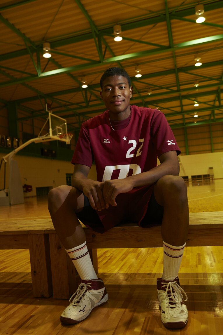 明成高校時代の八村塁 ／ photograph by Tadashi Shirasawa