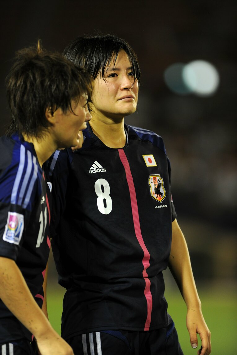 こちらは2012年のU20W杯で。準決勝でドイツに敗れ涙を見せた猶本　©Getty Images