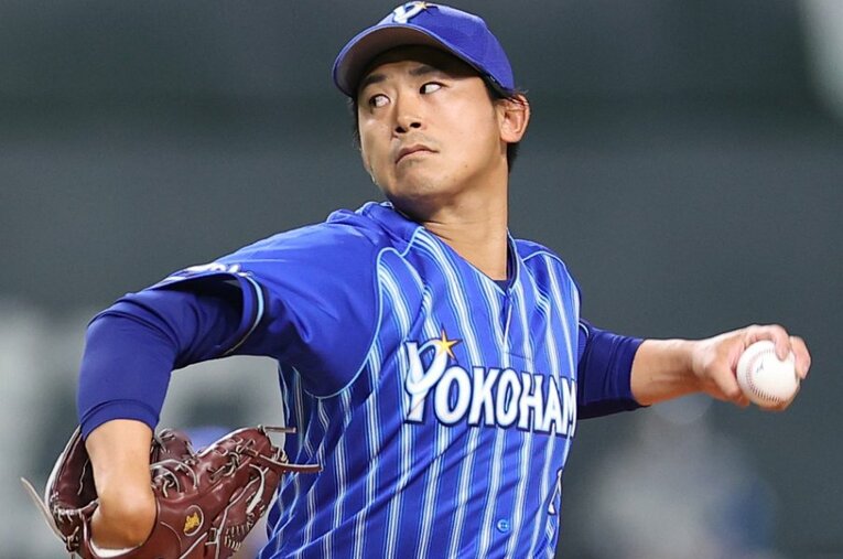 6月7日の日本ハム戦。1四球、9奪三振、117球の危なげないピッチングで、プロ野球史上85人目となるノーヒットノーランを達成した横浜DeNAベイスターズの今永昇太 ／ photograph by JIJI PRESS