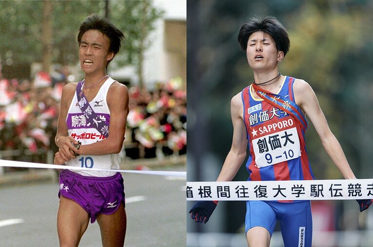 駒大OBの高橋桂逸は、今年10区で逆転を許した創価大の小野寺勇樹と20年前の自分の姿を重ね合わせた ／ photograph by L:Sankei Shimbun R:Yuki Suenaga