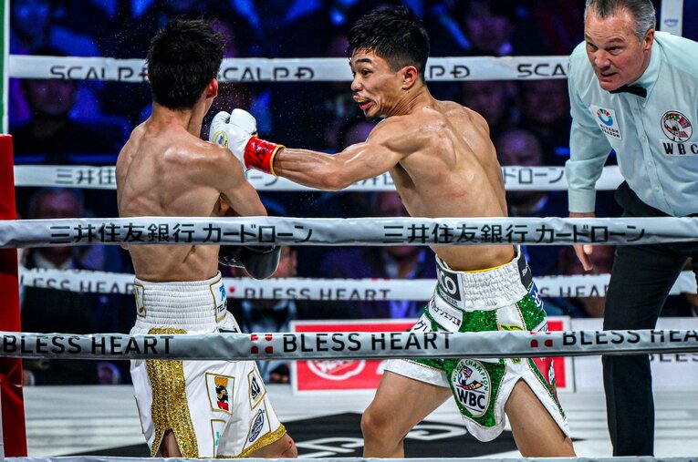 28戦全勝の挑戦者クエジャルを下し無傷の30連勝を飾った王者・中谷潤人。その強さの秘密を元世界王者の飯田覚士氏が徹底解説した　©Takuya Sugiyama