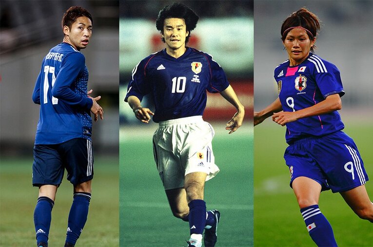 小林悠、中山雅史、川澄奈穂美。3人とも9月23日が誕生日だ ／ photograph by Sports Graphic Number