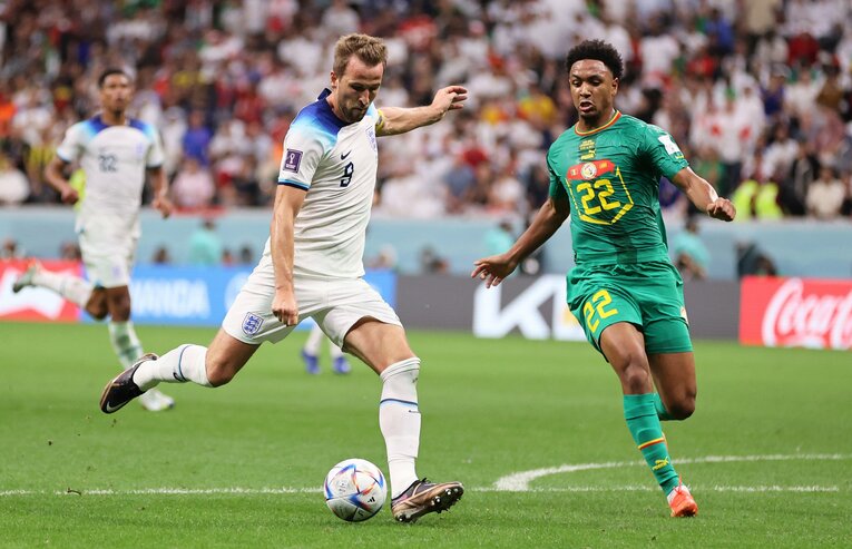 決勝トーナメント1回戦セネガル戦で、今大会初ゴールを決めたケイン。献身的な働きでチームを牽引している　©Getty Images