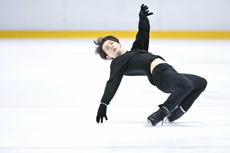 今季よりシニアに参戦するフィギュアジュニア世界王者の中田璃士（17歳）。関西アイスアリーナでの全日本強化合宿にて