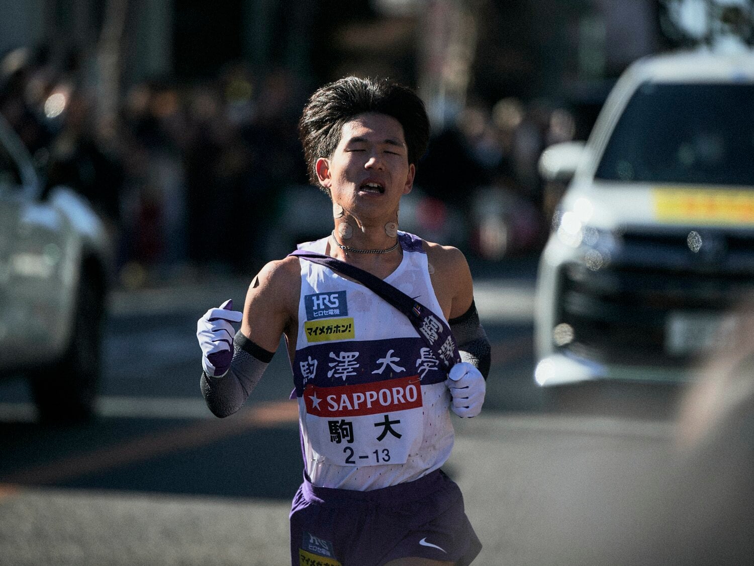 本来の実力を出せるコンディションではなかったが、力を振り絞って8区を走った山川 ©Yuki Suenaga