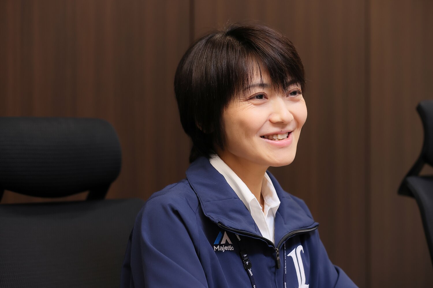 ベルーナドームの場内アナウンスを担当する鈴木あずささん（2022年11月撮影）　©︎Shigeki Yamamoto