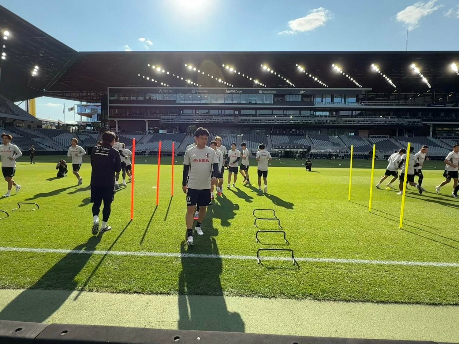 アメリカ戦前日の練習風景　©Yusuke Mimura