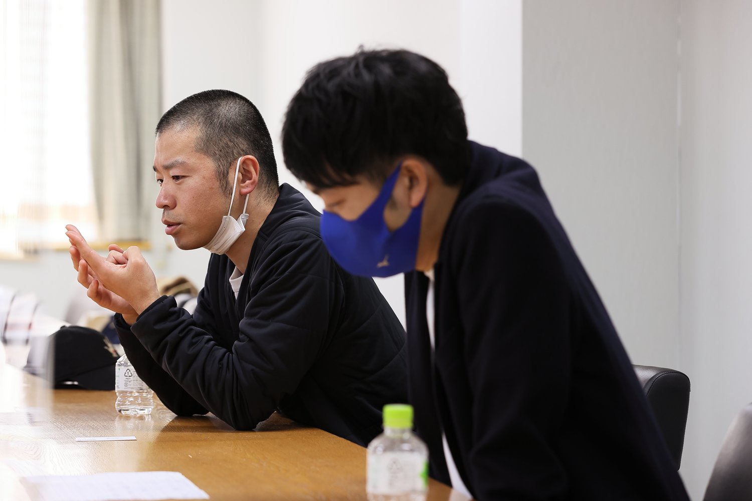 アキナの秋山賢太（手前）と山名文和。M-1決勝は2016年以来4年ぶり2度目だった