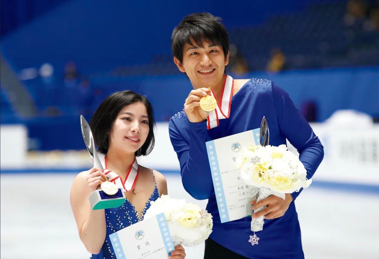 '19年の全日本選手権。ペアでの出場はりくりゅう1組だけだった　©AFLO