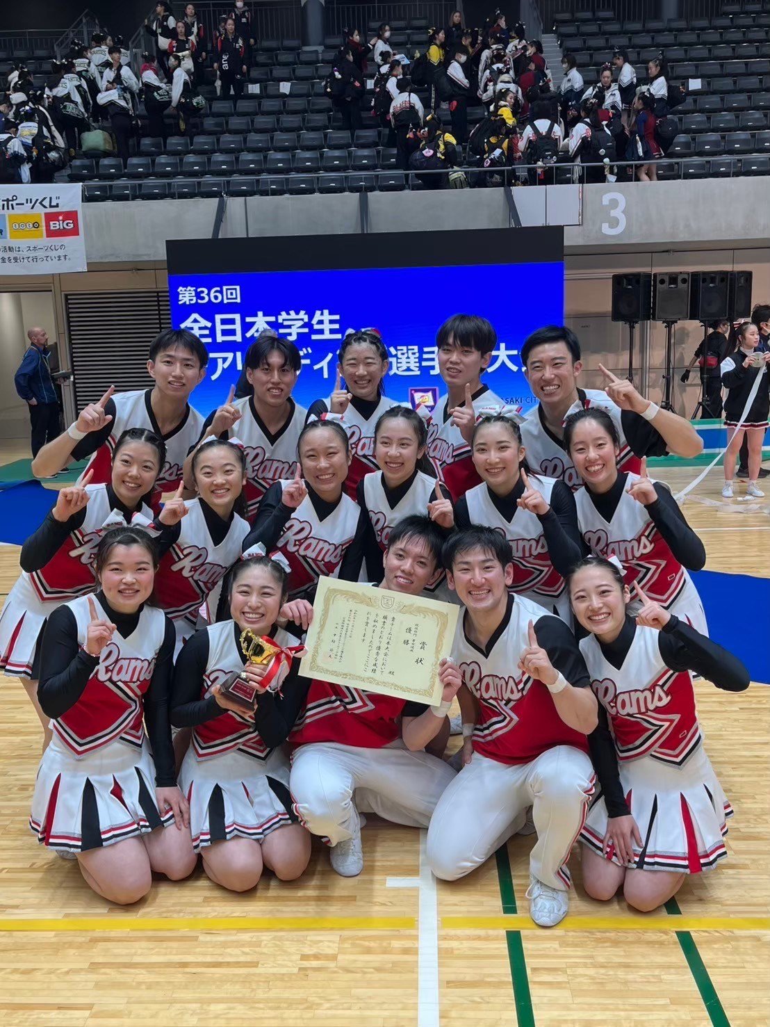 2023年、2024年と全日本インカレを連覇した（写真は2024年）／東京外国語大学チアリーディング部RAMS提供