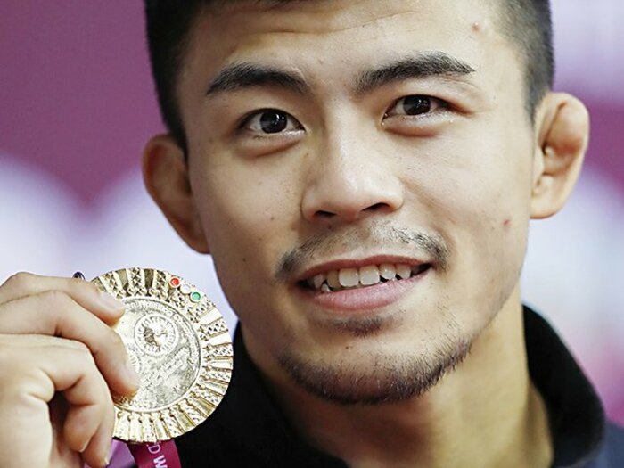 レスリング文田、五輪第1シード確定。「投げてナンボ」で金を目指す。＜Number Web＞ photograph by KYODO