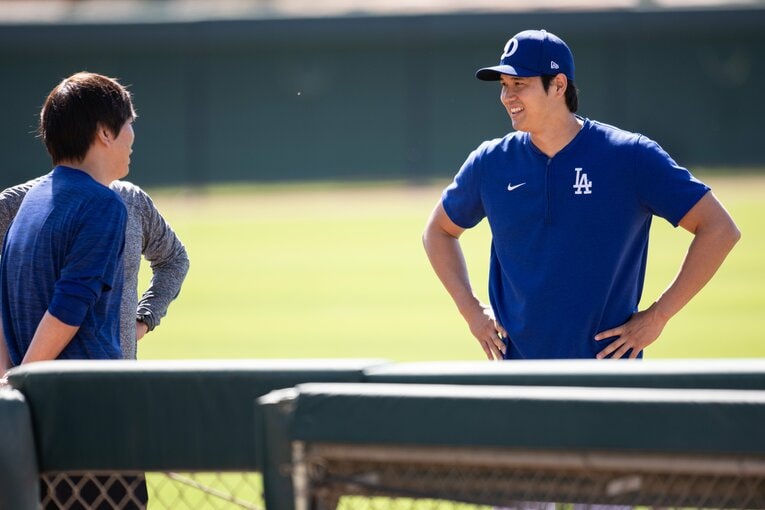 水原一平通訳とのコンビはドジャースでも継続　©Nanae Suzuki