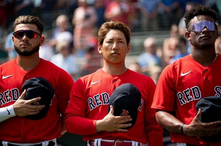 メジャー1年目のキャンプで多くの収穫を得たレッドソックス吉田正尚（29歳）。WBCでいい流れを掴み、新シーズンに臨みたいと活躍を誓う ／ photograph by Getty Images