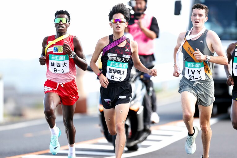 各校のエースが集う3区で堂々の走りを披露した國學院大學の野中恒亨 ／ photograph by AFLO