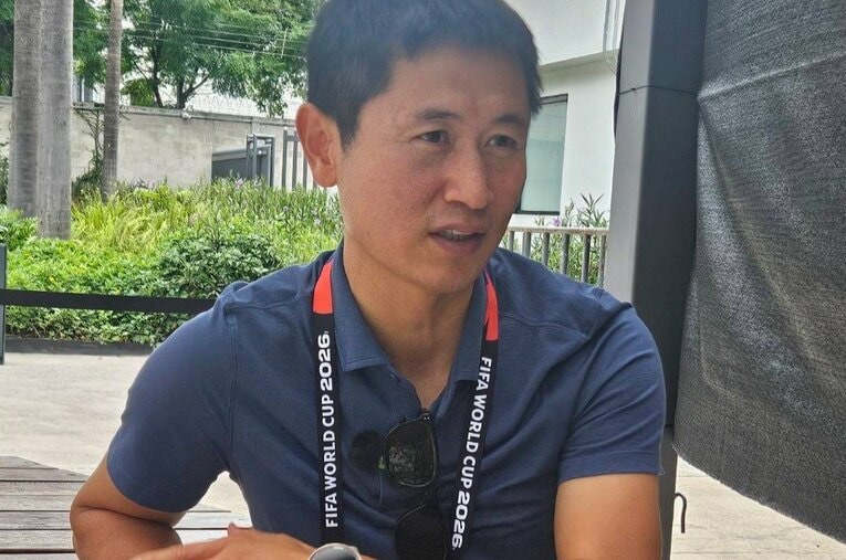 ここまでのW杯森保ジャパンの戦いを分析してくれた韓国のレジェンド、イ・ヨンピョ氏 ／ photograph by 筆者提供