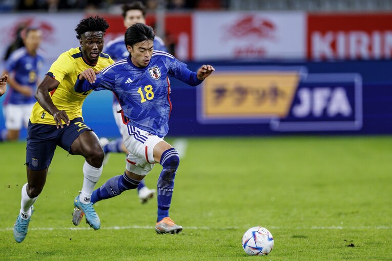 エクアドル戦の三笘　©Kiichi Matsumoto