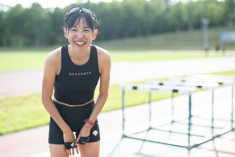 明るい表情が特徴的な森だが、自身の競技生活についてはかなり冷静に今後を思い描いている　©Nanae Suzuki