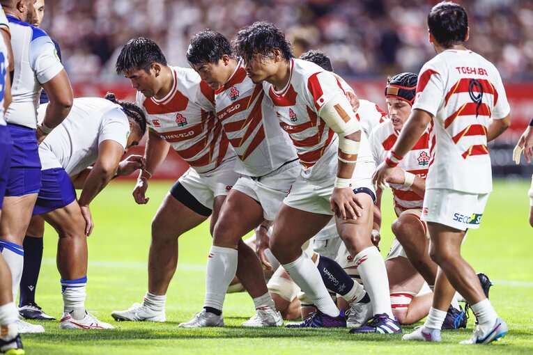 サモア戦は稲垣啓太、坂手淳史、具智元というフロントローで臨んだ日本代表　©︎Kiichi Matsumoto