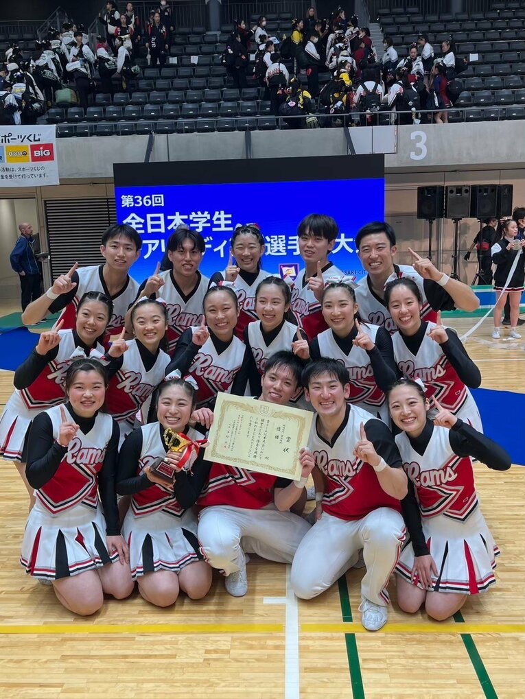 2023年、2024年と全日本インカレを連覇した（写真は2024年）／東京外国語大学チアリーディング部RAMS提供