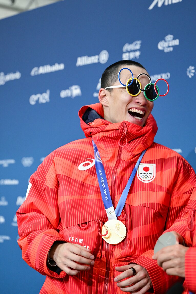 木村葵来が金メダル、木俣椋真が銀メダルを獲得した男子ビッグエア【スワイプするとそのほかの写真もご覧になれます】　©Nanae Suzuki／JMPA