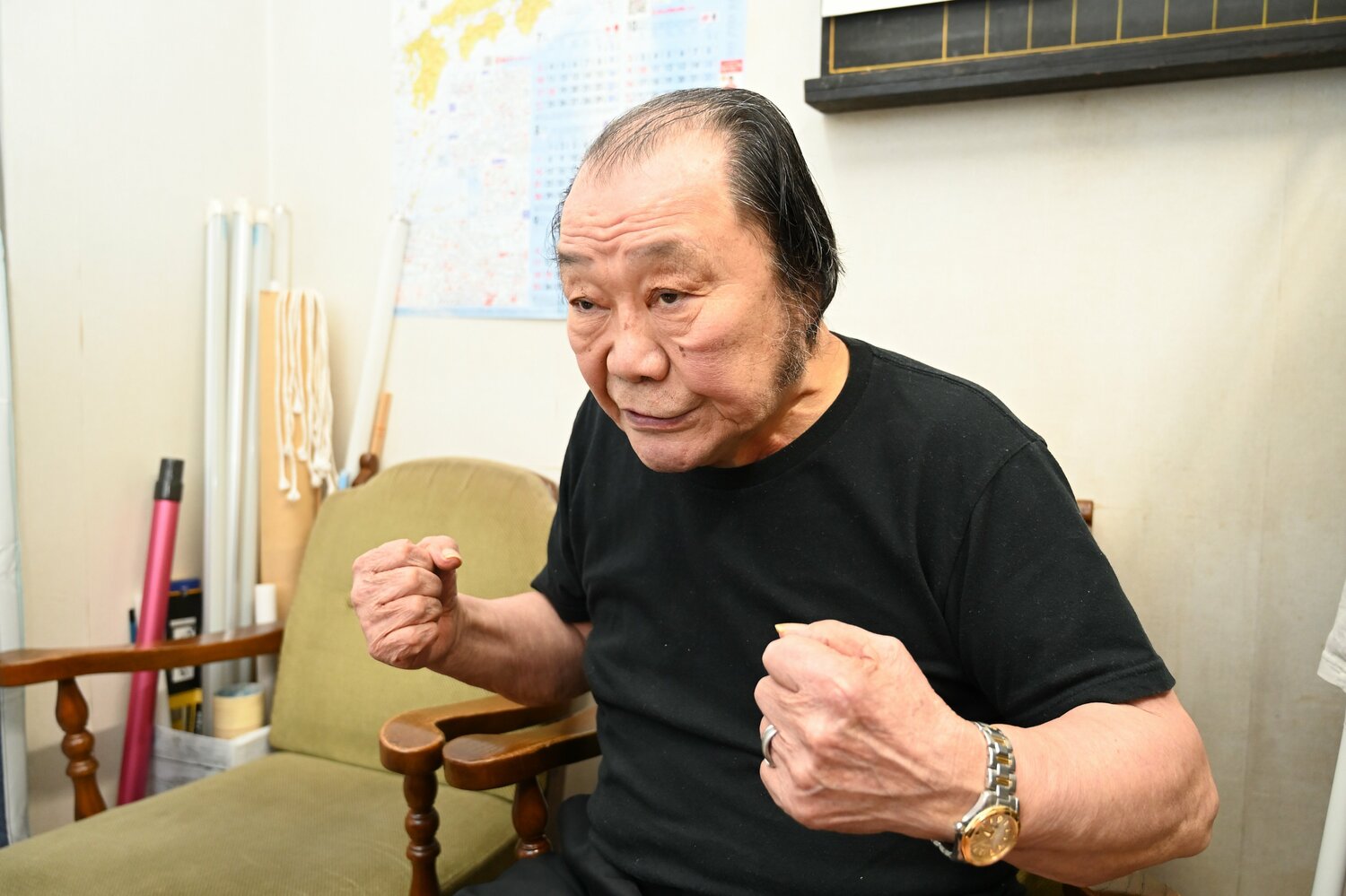 少年時代から仕事で重い荷物を背負い、足腰が鍛えられたという　©Keiji Ishikawa