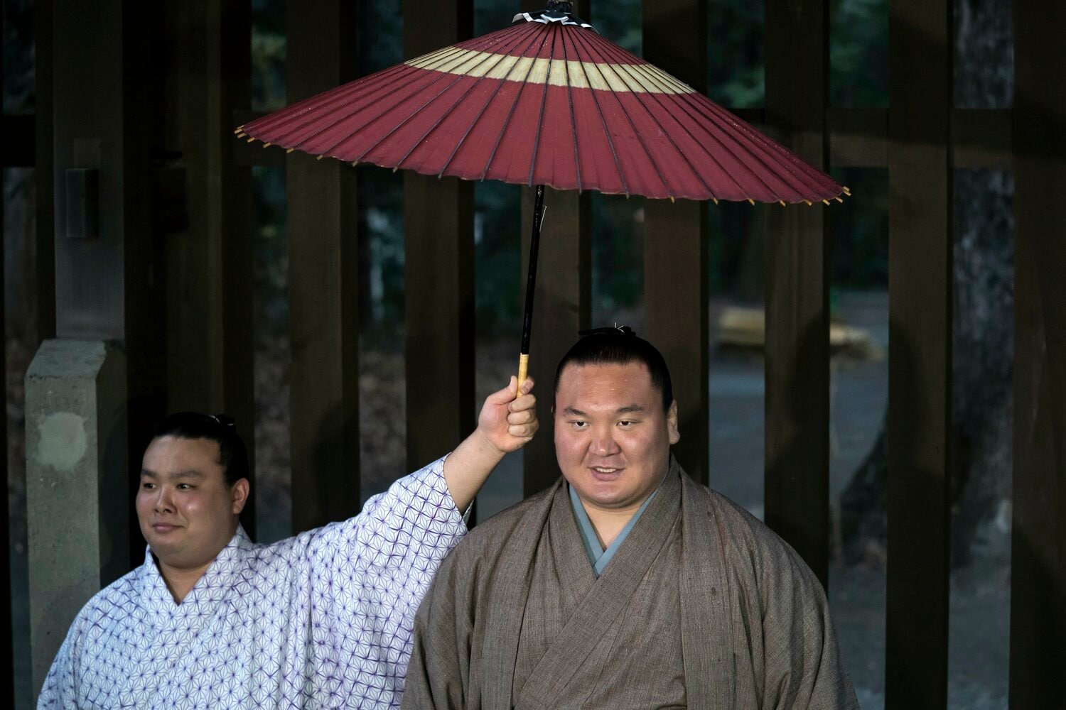 9月に引退した白鵬。歴代最多の幕内通算1093勝で、優勝は歴代最多の45度　©Getty Images