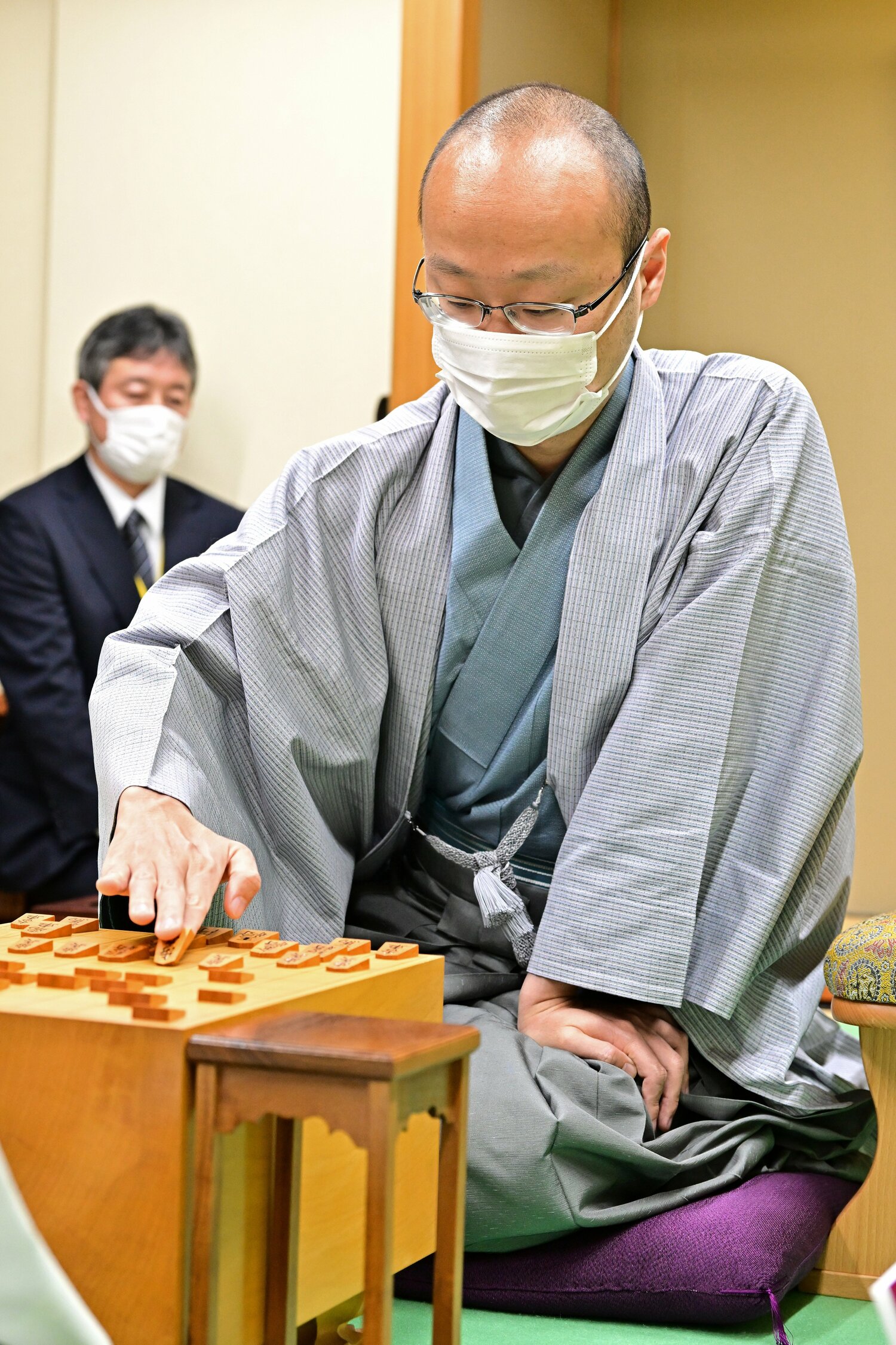 名人戦第5局での渡辺　©日本将棋連盟