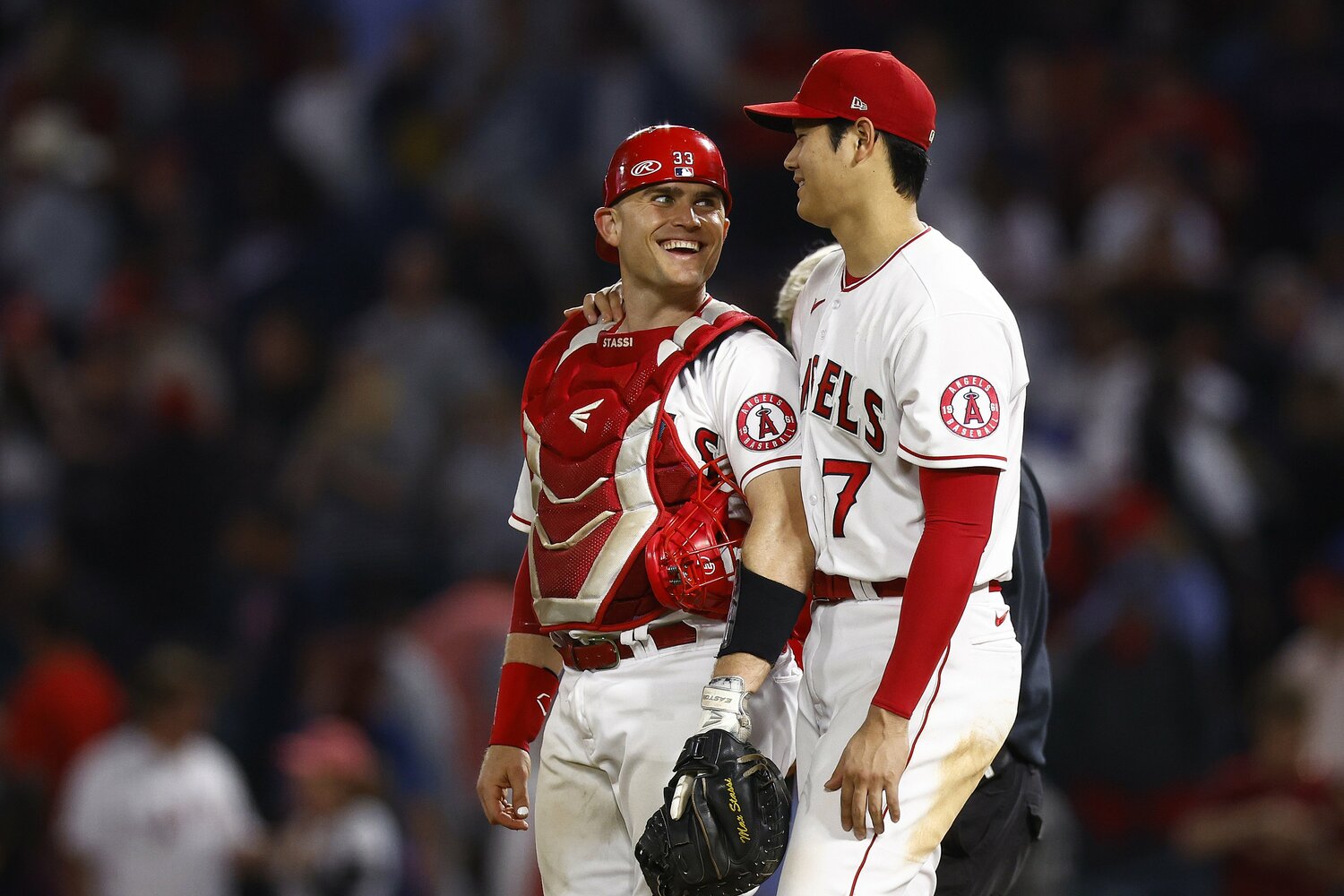 捕手として大谷を支え続けたスタッシ　©Getty Images