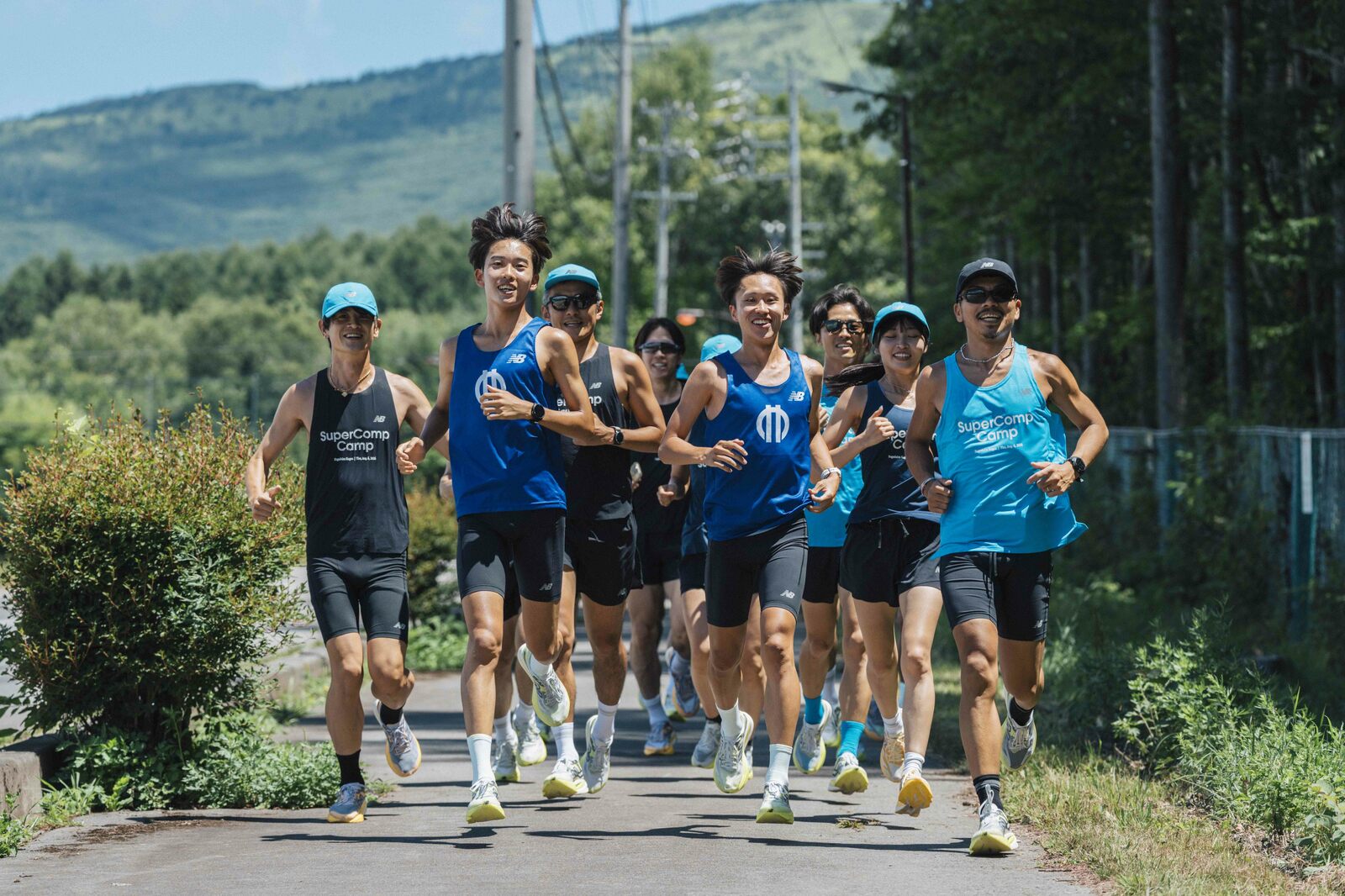 菅平で行われたニューバランスのイベントにて参加者とジョギング