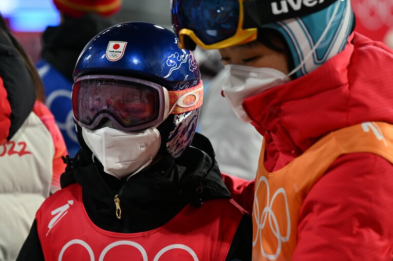 北京五輪混合ジャンプ2本目後の高梨　©Naoya Sanuki/JMPA