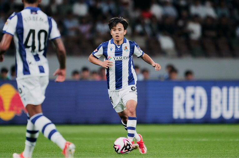 現在日本人で市場価値1位の久保。5000万ユーロは日本円にすると約82億円である　©Yuki Suenaga