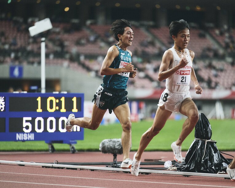 6月の日本選手権5000ｍでの鶴川　©Yuki Suenaga