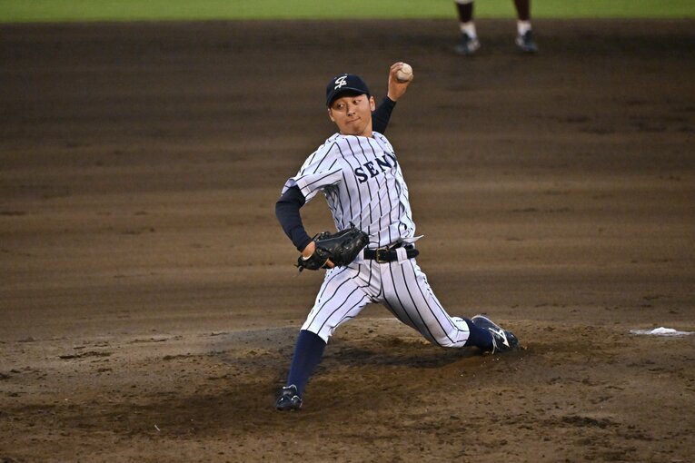 侍ジャパン大学生代表の選考合宿でも好投した渡邉　©Hideki Sugiyama