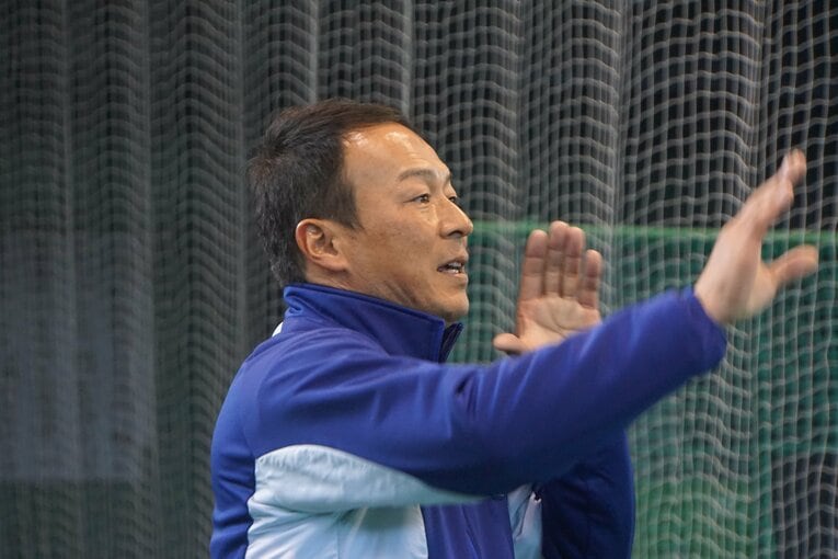 星稜の室内練習場　©Kei Nakamura