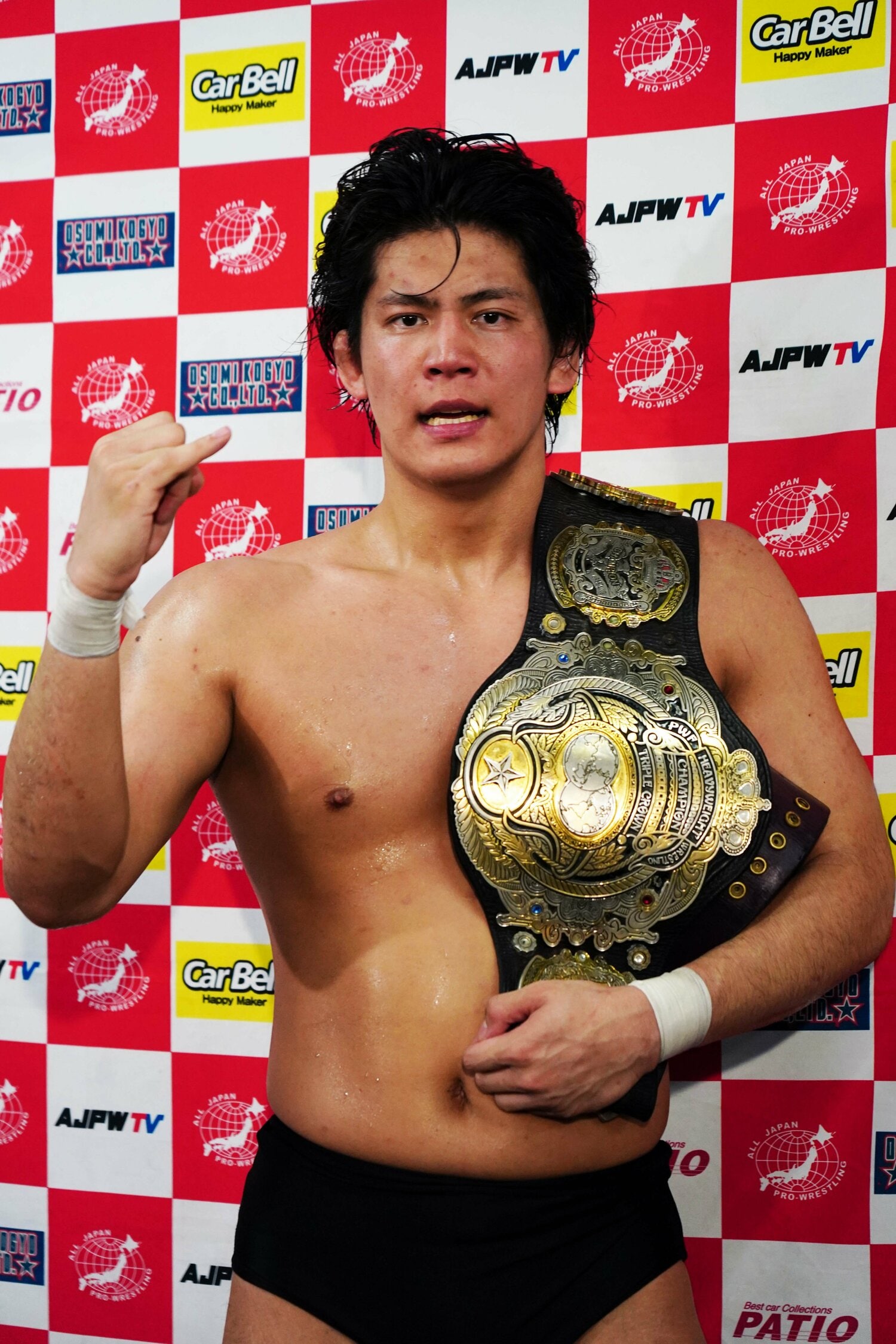 安齊勇馬はベルトと共に全日本プロレスのエースを目指す ©Essei Hara