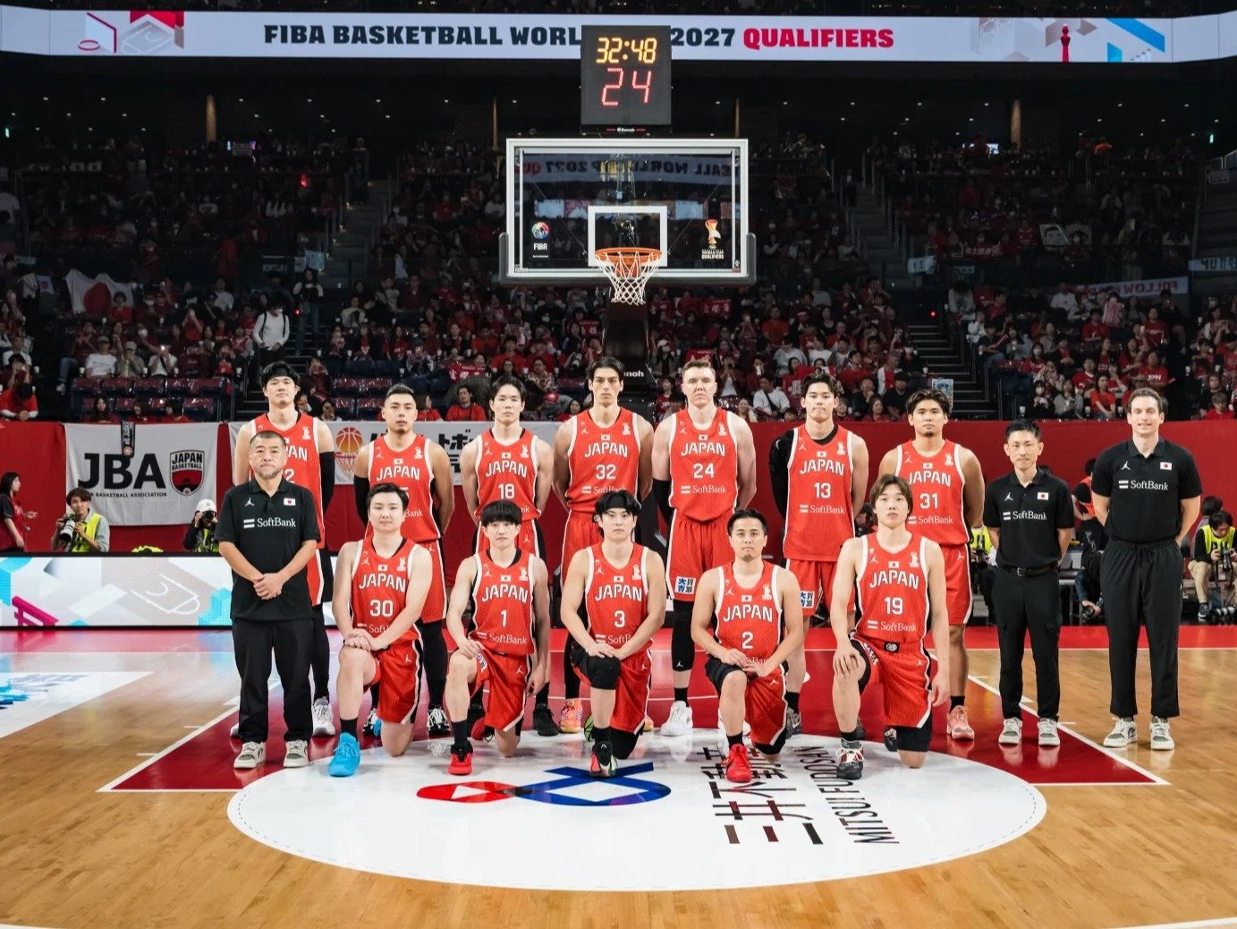 新体制でW杯アジア地区予選に臨んだ男子バスケットボール日本代表　©︎FIBA
