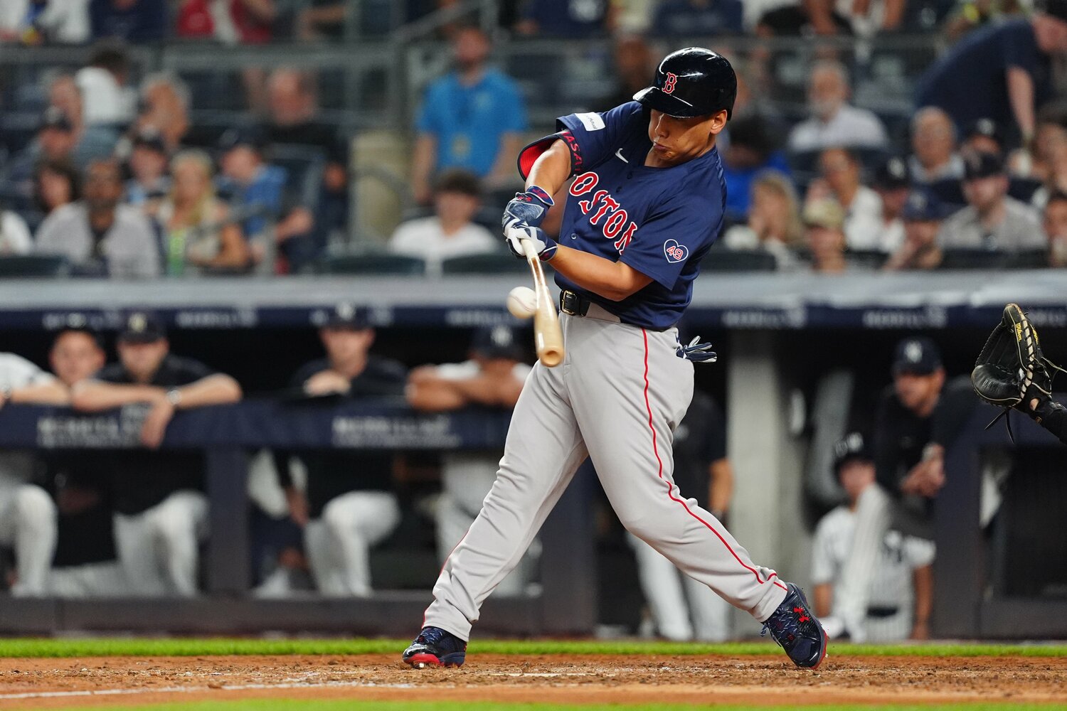 7月5日、ヤンキース戦での同点2ラン　©︎Getty Images