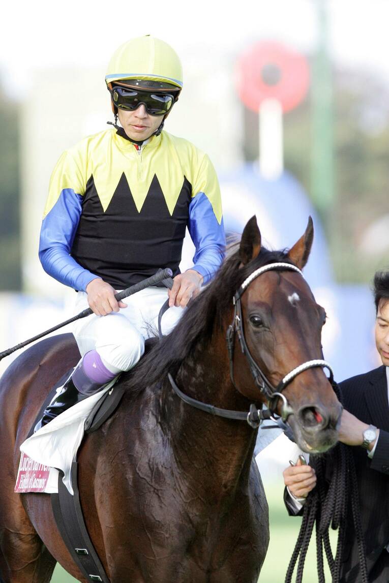 2006年に凱旋門賞に挑んだディープインパクト。鞍上には武豊　©AFLO