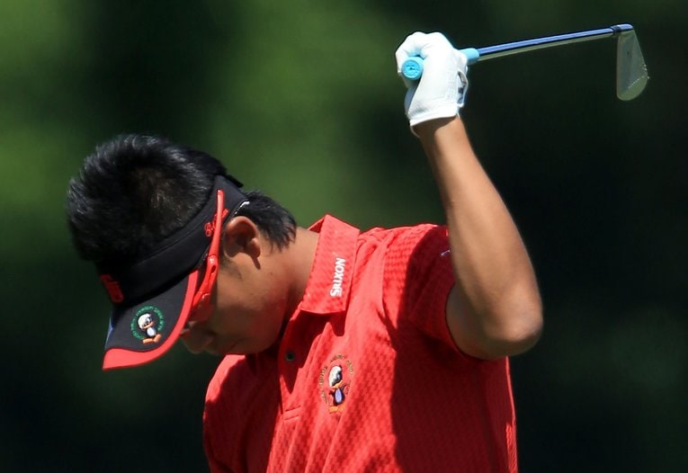 2年連続のローアマ獲得を期待されたが、最終日に崩れた松山。試合後は報道陣の前で涙をこらえきれなかった　©︎Getty Images