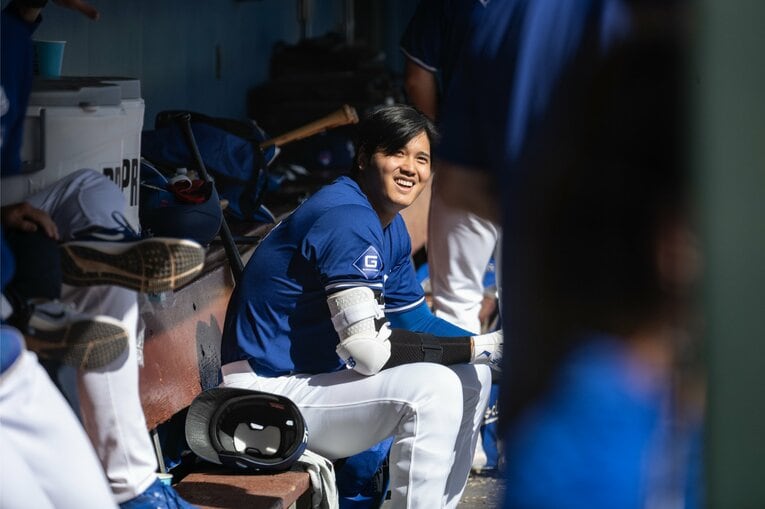 Numberカメラマンのオリジナル撮影「2024ドジャースキャンプ」での大谷（20枚超の11枚目）　©Nanae Suzuki